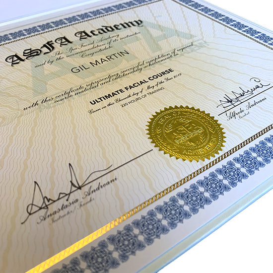 ASFA Facial Course Original Certificate